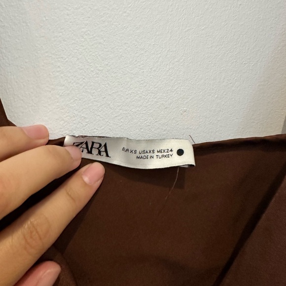 Zara brown satin slip dress, size xs. - Picture 4 of 4